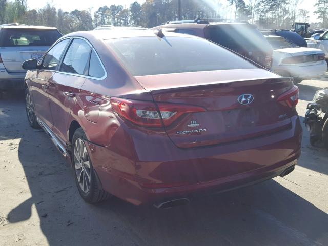 5NPE34AF9GH302617 - 2016 HYUNDAI SONATA SPO RED photo 3