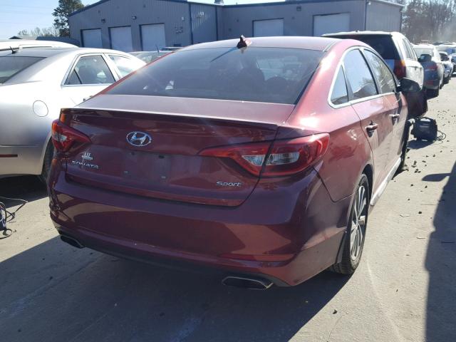 5NPE34AF9GH302617 - 2016 HYUNDAI SONATA SPO RED photo 4