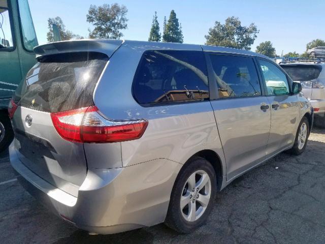 5TDZZ3DC1HS806649 - 2017 TOYOTA SIENNA SILVER photo 4