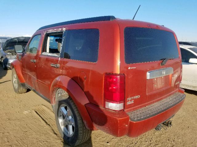 1D8GU58K37W678790 - 2007 DODGE NITRO SLT ORANGE photo 3