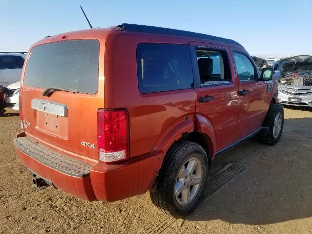 1D8GU58K37W678790 - 2007 DODGE NITRO SLT ORANGE photo 4