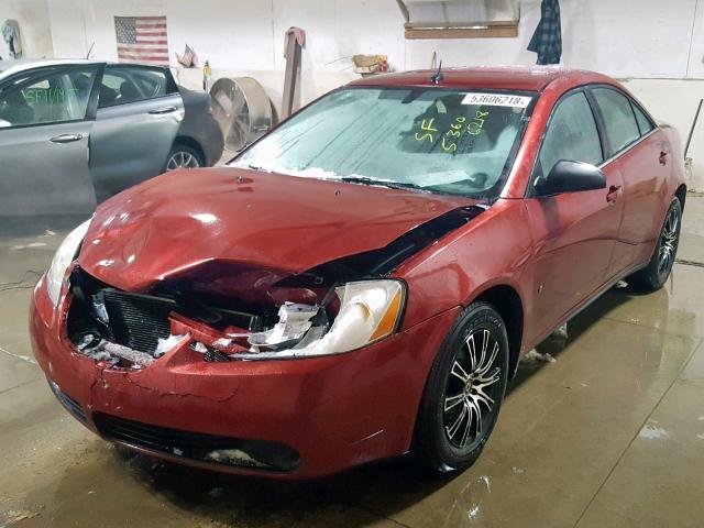 1G2ZF57B184257249 - 2008 PONTIAC G6 VALUE L RED photo 2