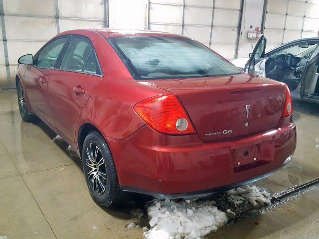 1G2ZF57B184257249 - 2008 PONTIAC G6 VALUE L RED photo 3