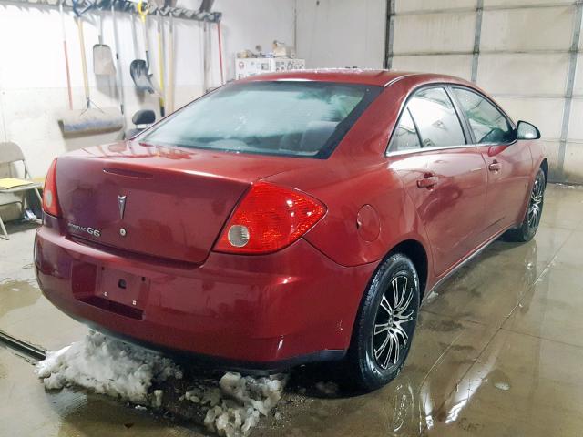 1G2ZF57B184257249 - 2008 PONTIAC G6 VALUE L RED photo 4