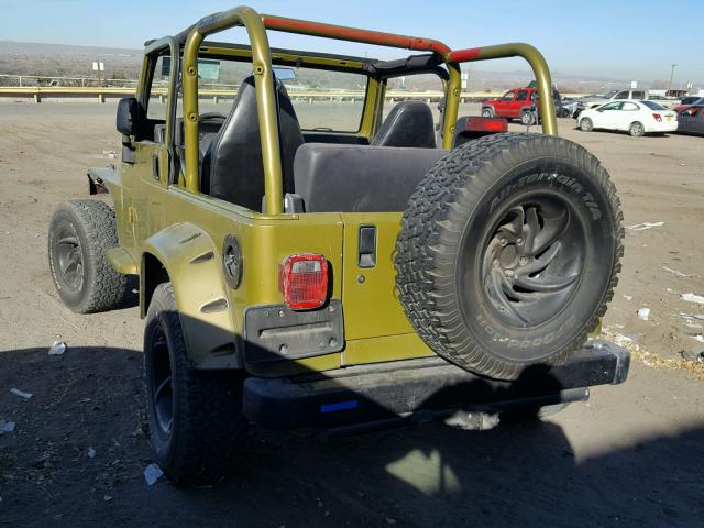 1J4FA49S71P303024 - 2001 JEEP WRANGLER / GREEN photo 3