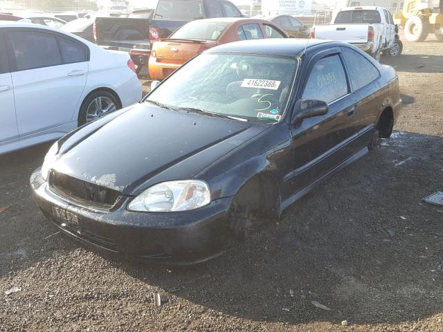 1HGEJ6226YL058100 - 2000 HONDA CIVIC DX BLACK photo 2