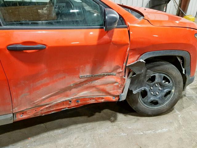 3C4NJDAB5JT117779 - 2018 JEEP COMPASS SP ნარინჯისფერი ფოტო 9