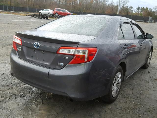 4T1BD1FK9EU126347 - 2014 TOYOTA CAMRY HYBR GRAY photo 4