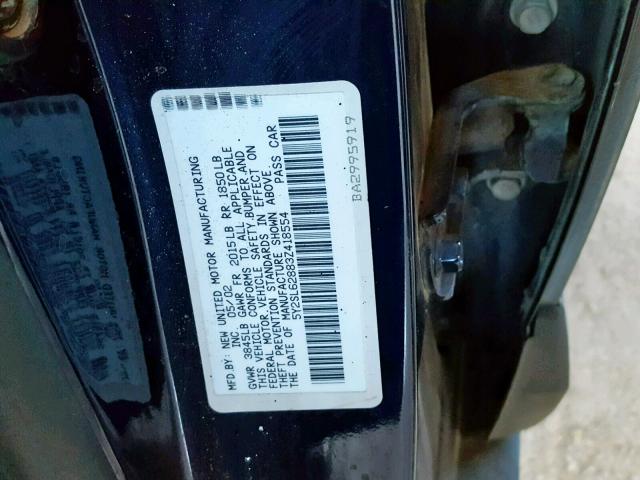 5Y2SL62883Z418554 - 2003 PONTIAC VIBE BLUE photo 10