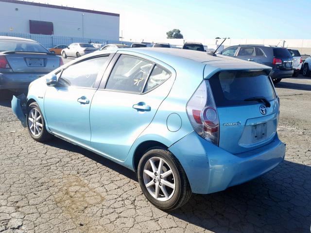 JTDKDTB31D1049469 - 2013 TOYOTA PRIUS C BLUE photo 3