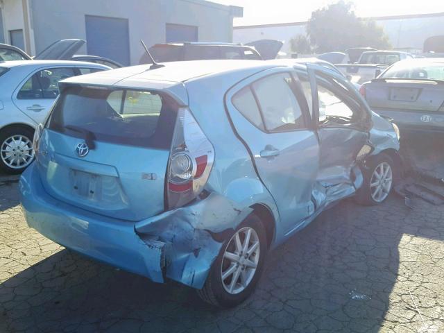 JTDKDTB31D1049469 - 2013 TOYOTA PRIUS C BLUE photo 4