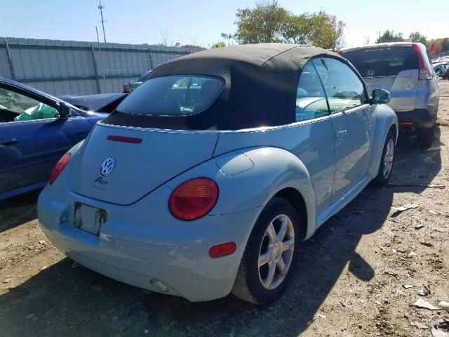 3VWCD31Y05M313946 - 2005 VOLKSWAGEN NEW BEETLE BLUE photo 4