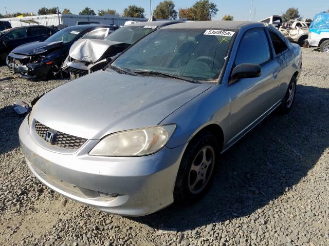 1HGEM22184L038755 - 2004 HONDA CIVIC DX V SILVER photo 2