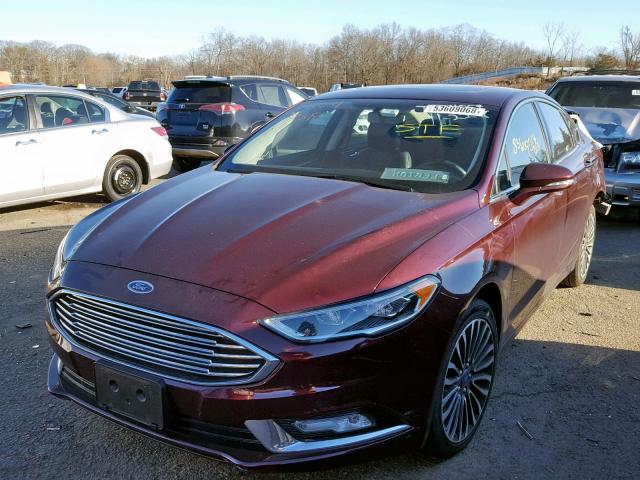 3FA6P0D99HR225839 - 2017 FORD FUSION TIT BURGUNDY photo 2