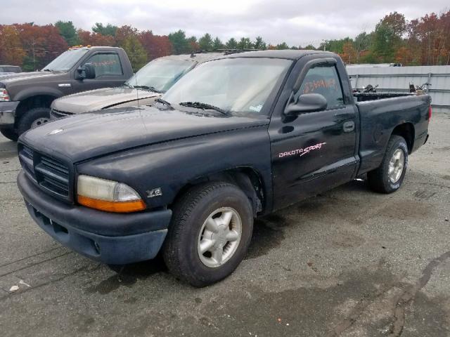 1B7FL26X5XS108596 - 1999 DODGE DAKOTA BLACK photo 2