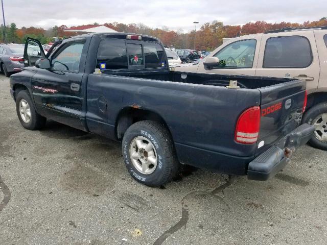 1B7FL26X5XS108596 - 1999 DODGE DAKOTA BLACK photo 3