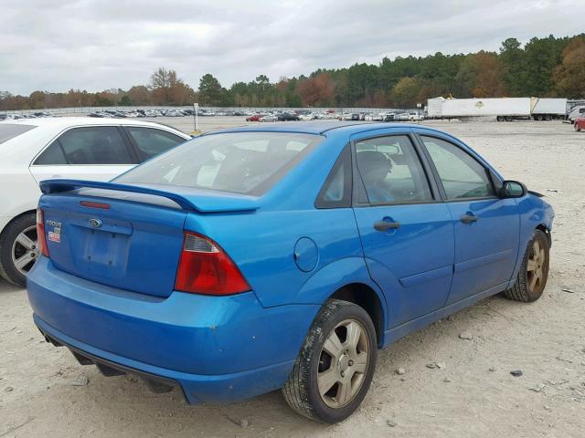 1FAFP34N37W325879 - 2007 FORD FOCUS ZX4 BLUE photo 4