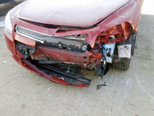 1G1ZE5E11BF222305 - 2011 CHEVROLET MALIBU LTZ მუქწითელი ფოტო 9