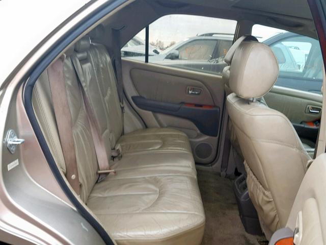 JTJHF10U510196039 - 2001 LEXUS RX 300 BEIGE photo 6