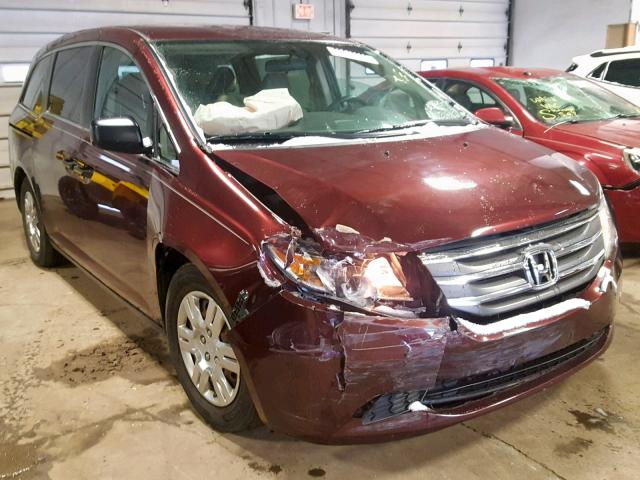 5FNRL5H20CB042711 - 2012 HONDA ODYSSEY LX BURGUNDY photo 1