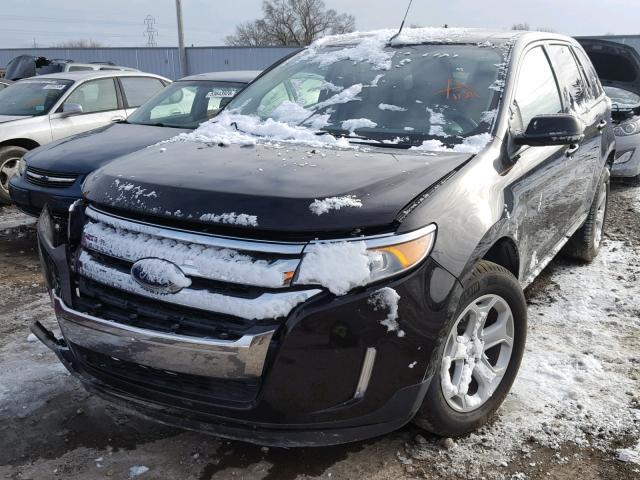 2FMDK4JC6DBB68883 - 2013 FORD EDGE SEL BLACK photo 2