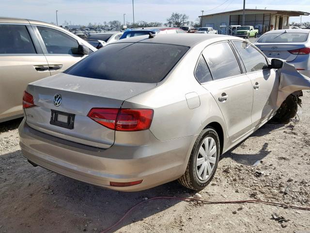 3VW2K7AJXFM265532 - 2015 VOLKSWAGEN JETTA BASE BEIGE photo 4