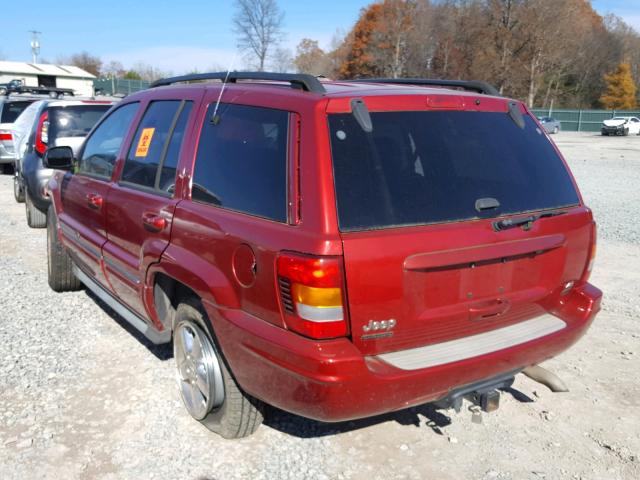 1J8GW68J04C221107 - 2004 JEEP GRAND CHER RED photo 3