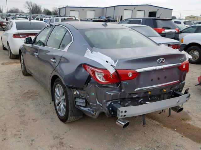 JN1BV7AP3FM339113 - 2015 INFINITI Q50 BASE GRAY photo 3