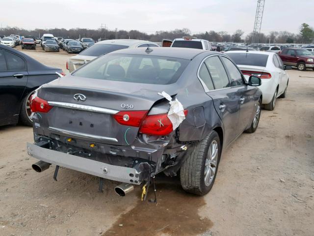 JN1BV7AP3FM339113 - 2015 INFINITI Q50 BASE GRAY photo 4