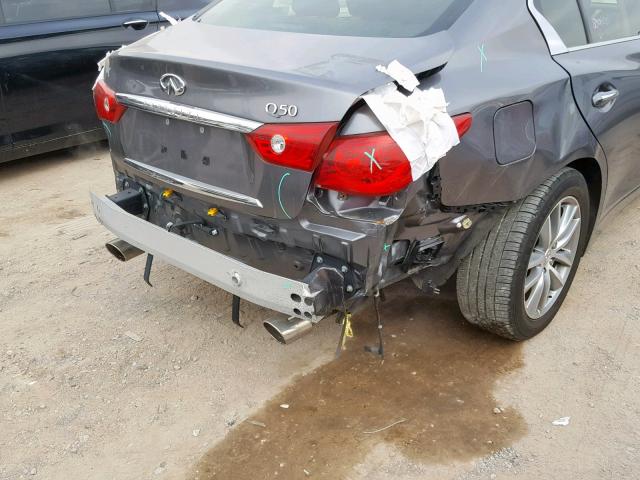 JN1BV7AP3FM339113 - 2015 INFINITI Q50 BASE GRAY photo 9