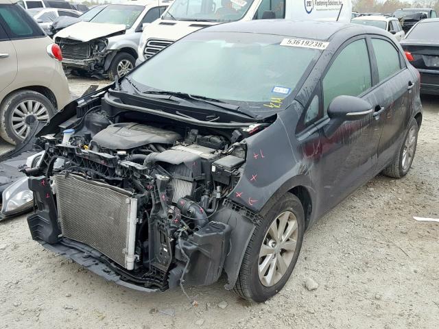 KNADN5A3XD6302596 - 2013 KIA RIO EX BLACK photo 2