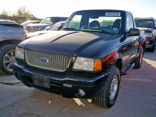 1FTYR10U32TA53505 - 2002 FORD RANGER BLACK photo 2