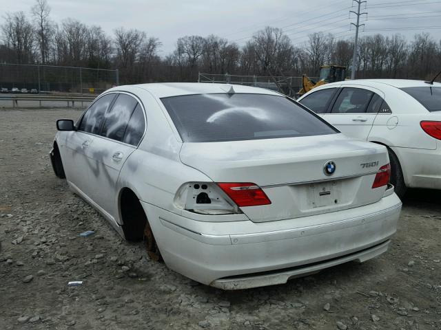 WBAHL83598DT13954 - 2008 BMW 750I WHITE photo 3