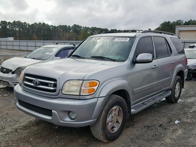 5TDBT48A02S085233 - 2002 TOYOTA SEQUOIA LI SILVER photo 2