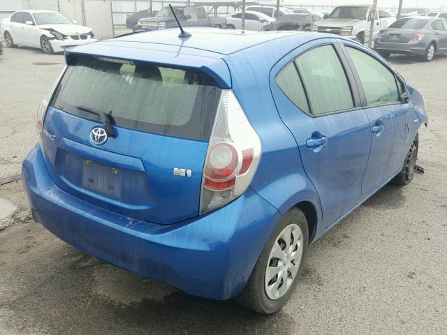 JTDKDTB30D1049138 - 2013 TOYOTA PRIUS C BLUE photo 4