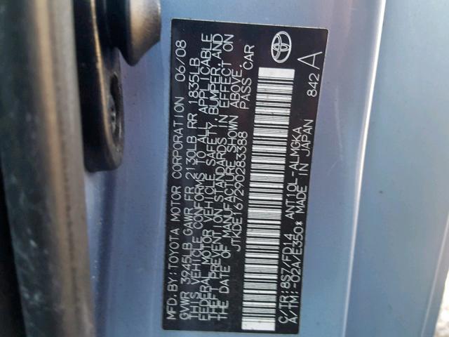 JTKDE167290283388 - 2009 TOYOTA SCION TC 蓝色 照片 10