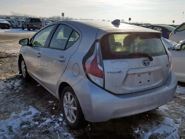 JTDKDTB34F1094375 - 2015 TOYOTA PRIUS C SILVER photo 3