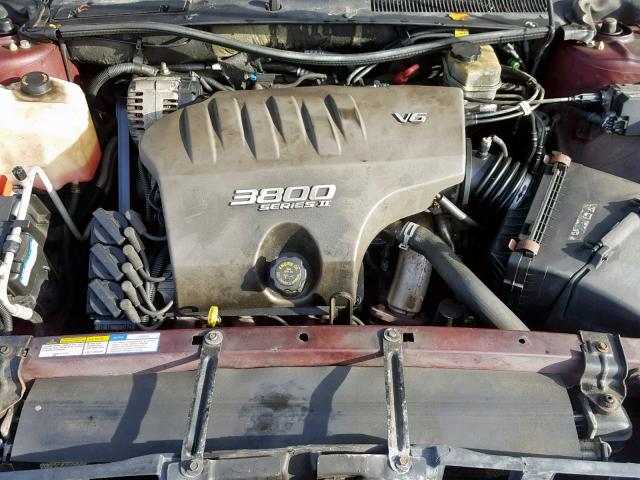 1G4HR54K8YU309152 - 2000 BUICK LESABRE LI BURGUNDY photo 7