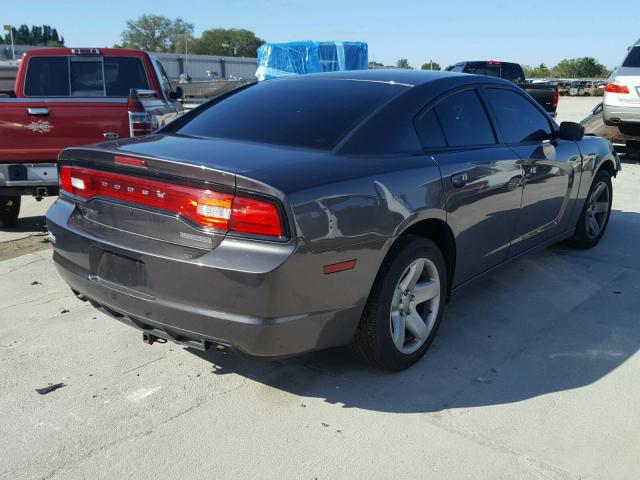 2C3CDXAG9EH143638 - 2014 DODGE CHARGER PO GRAY photo 4