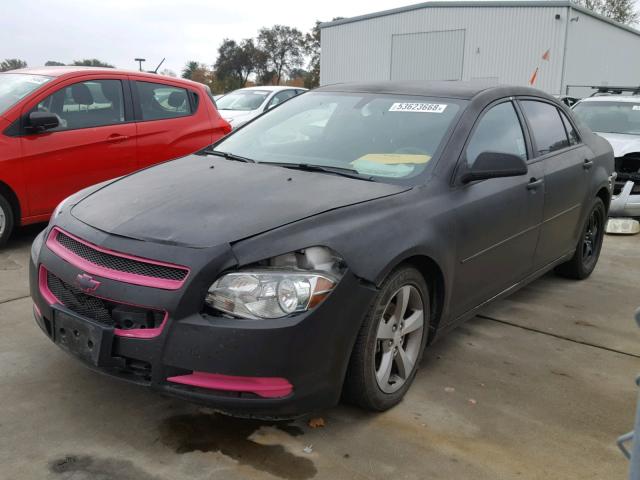 1G1ZC5E02CF384488 - 2012 CHEVROLET MALIBU 1LT BLACK photo 2