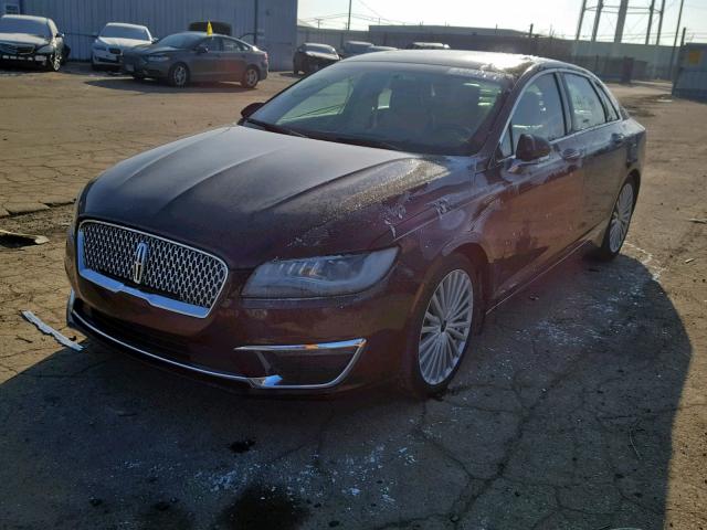 3LN6L5E98HR602495 - 2017 LINCOLN MKZ RESERV BURGUNDY photo 2