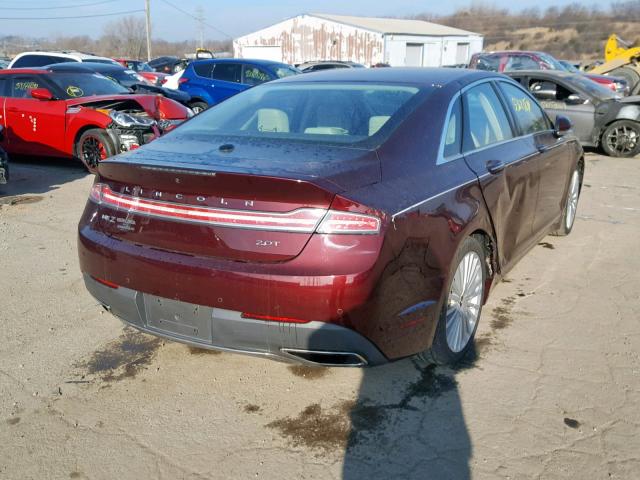 3LN6L5E98HR602495 - 2017 LINCOLN MKZ RESERV BURGUNDY photo 4