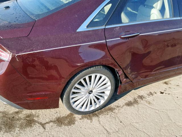 3LN6L5E98HR602495 - 2017 LINCOLN MKZ RESERV BURGUNDY photo 9