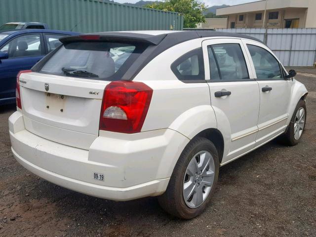 1B3HB48B47D542247 - 2007 DODGE CALIBER SX WHITE photo 4