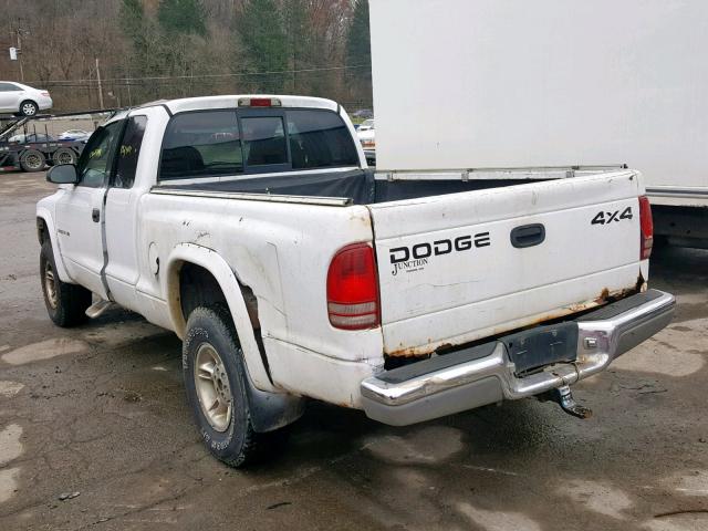 1B7GG22X7YS509079 - 2000 DODGE DAKOTA WHITE photo 3