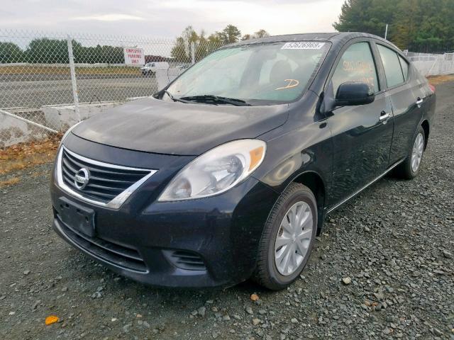 3N1CN7AP7CL857848 - 2012 NISSAN VERSA S BLACK photo 2