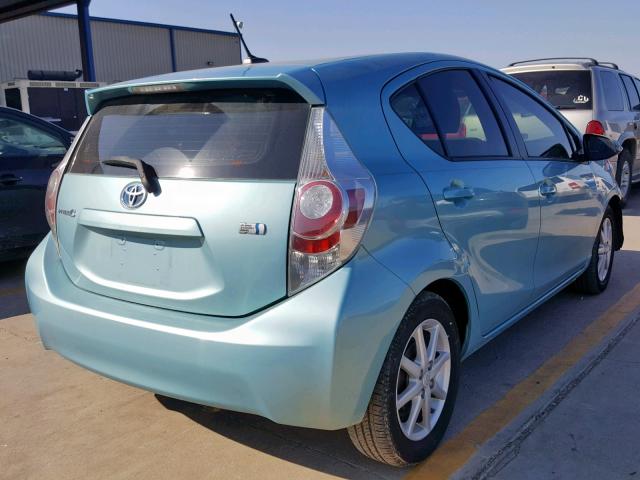 JTDKDTB30D1033070 - 2013 TOYOTA PRIUS C BLUE photo 4