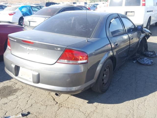 1C3EL46X74N161984 - 2004 CHRYSLER SEBRING LX GRAY photo 4