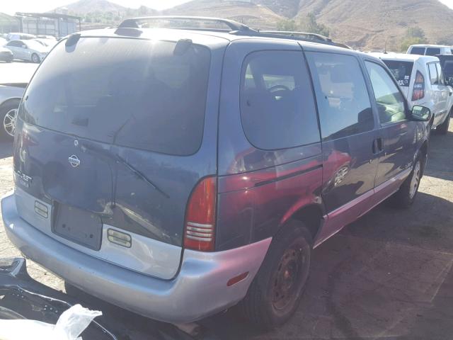 4N2ZN1115WD819395 - 1998 NISSAN QUEST XE BLUE photo 4