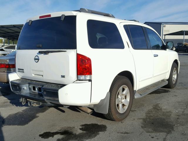 5N1AA08A74N727218 - 2004 NISSAN ARMADA SE WHITE photo 4